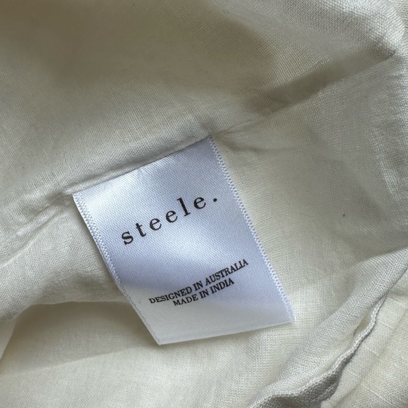 White Ruffle Linen Mini Dress - Picture 8 of 8